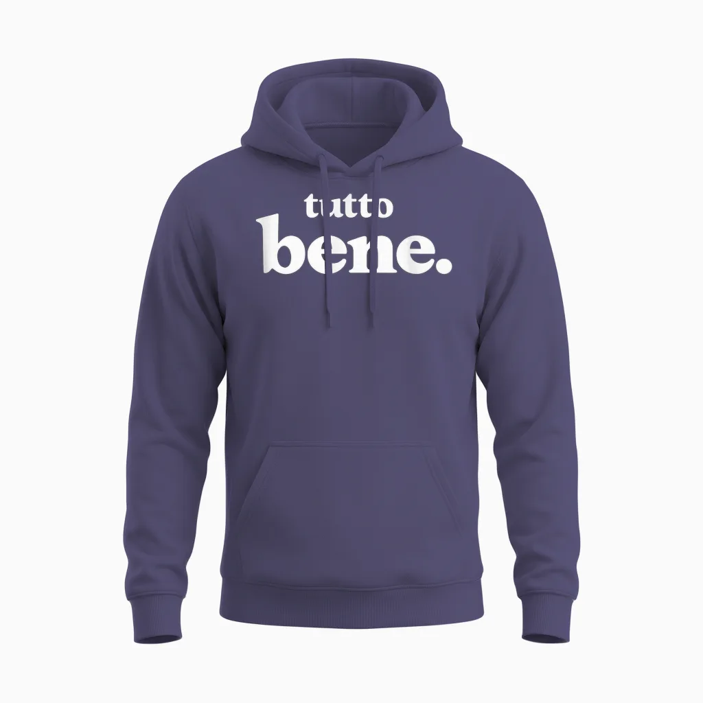 Tutto Bene - Italien Positive Vibes & Lifestyle Design Unisex Hoodie in Heather Sport Dark Navy