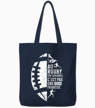 Funny Rugby Caramel It's Not a Sporty Treat T-Shirt, Black, S Tote Bags - Navy