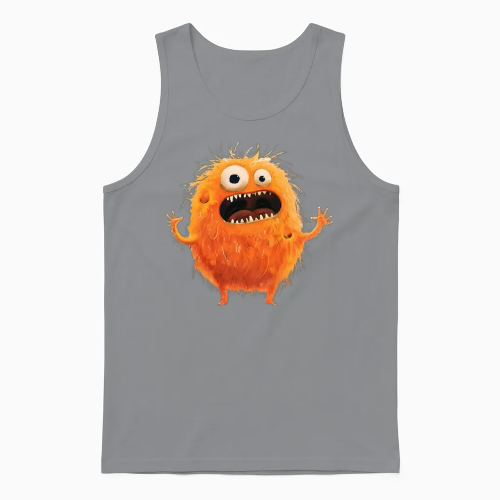 Funny Monster Unisex Tank Top in Sport Grey