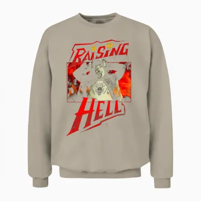 Stranger Things Eddie Munson Raising Hell T-Shirt, Black, S Unisex Sweatshirt - Sand