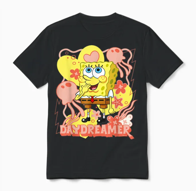 Sponge Bob - Schwammkopf Daydreamer Unisex T-Shirt in Black