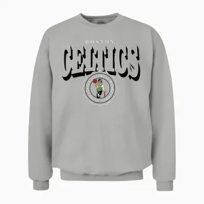 Nba – Boston Celtics Gewölbtes Wappen Unisex Sweatshirt - Ash