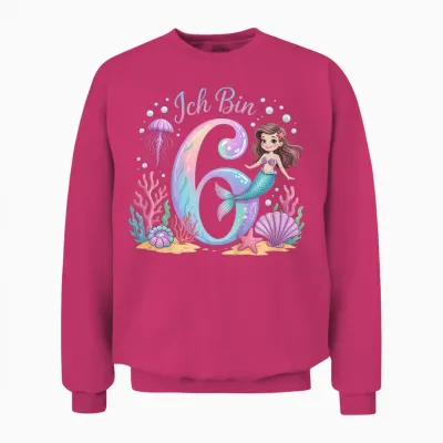Ich Bin 6 Meerjungfrau Geburtstag Mädchen Geburtstags Unisex Sweatshirt - Heliconia