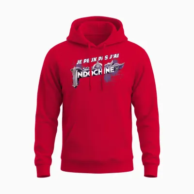 Indochine Design Fan Music Man Woman T-Shirt, Black, S Unisex Hoodie - Red