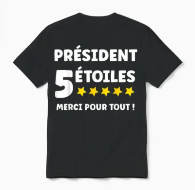 President 5 Star Thank You for All Humor Departure President Unisex T-Shirt - Black