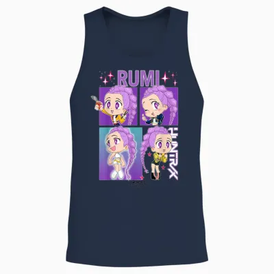 Kpop Demon Hunters Rumi Officially Licensed Unisex Tank Top - Navy