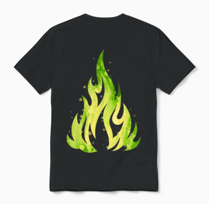 Flame Fire Flame Unisex T-Shirt in Black