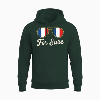 Humour Macron for Sure Meme Sunglasses Unisex Hoodie - Forest