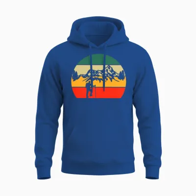 Retro Nature Hiking Unisex Hoodie - Royal