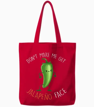 Jalapeno Face Tote Bags - Red