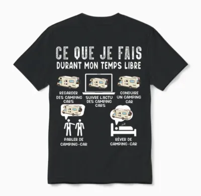 Amoureux De Camping Car Souvenir Retraite Homme Femme Humour T-Shirt Haut De Gamme Unisex T-Shirt - Black