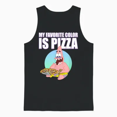 Patrick Loves Pizza Unisex Tank Top - Black