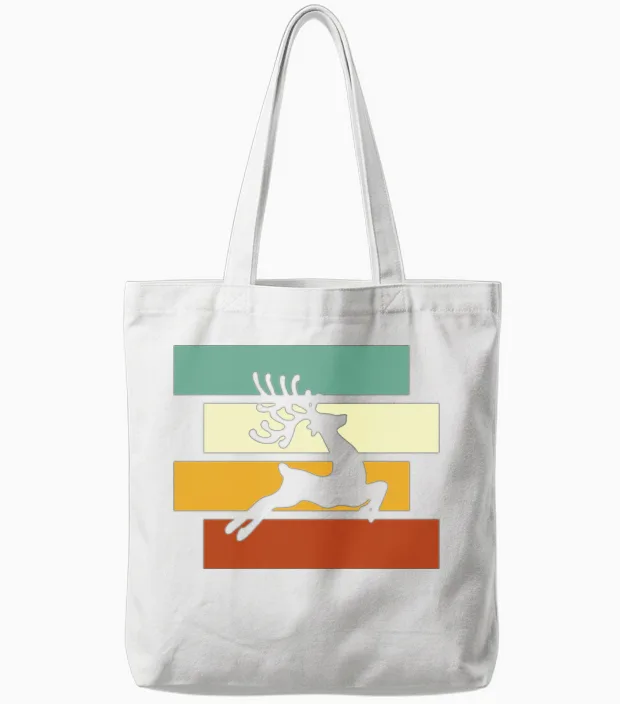 Moose Retro Tote Bags in White
