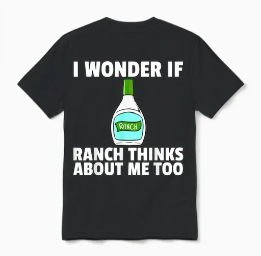 Ranch Dressing Gift Funny Condiment Sauce Unisex T-Shirt in Black