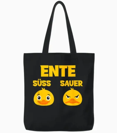 Ente Süß - Sauer Lustig Witzig Koch Landwirt Tote Bags - Black