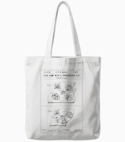 Dice Game Patent (dark Ink) Tote Bags - White