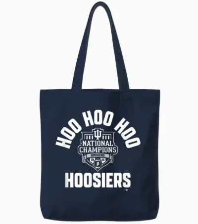 Indiana 2025-26 Cfp National Champions Hoo Hoo Hoo Hoosiers Tote Bags - Navy