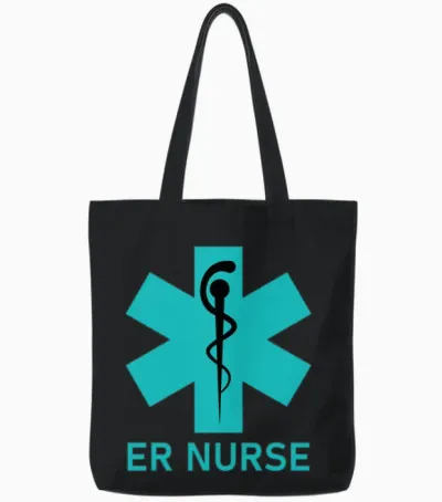 Er Nurse - Nursing Tote Bags - Black