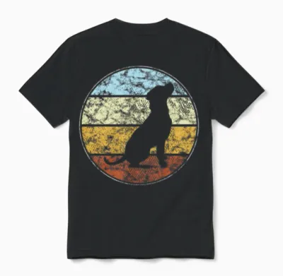 Dog Retro Unisex T-Shirt - Black