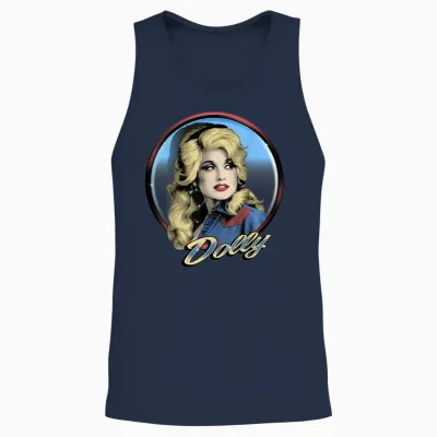 Dolly Parton Western Unisex Tank Top - Navy