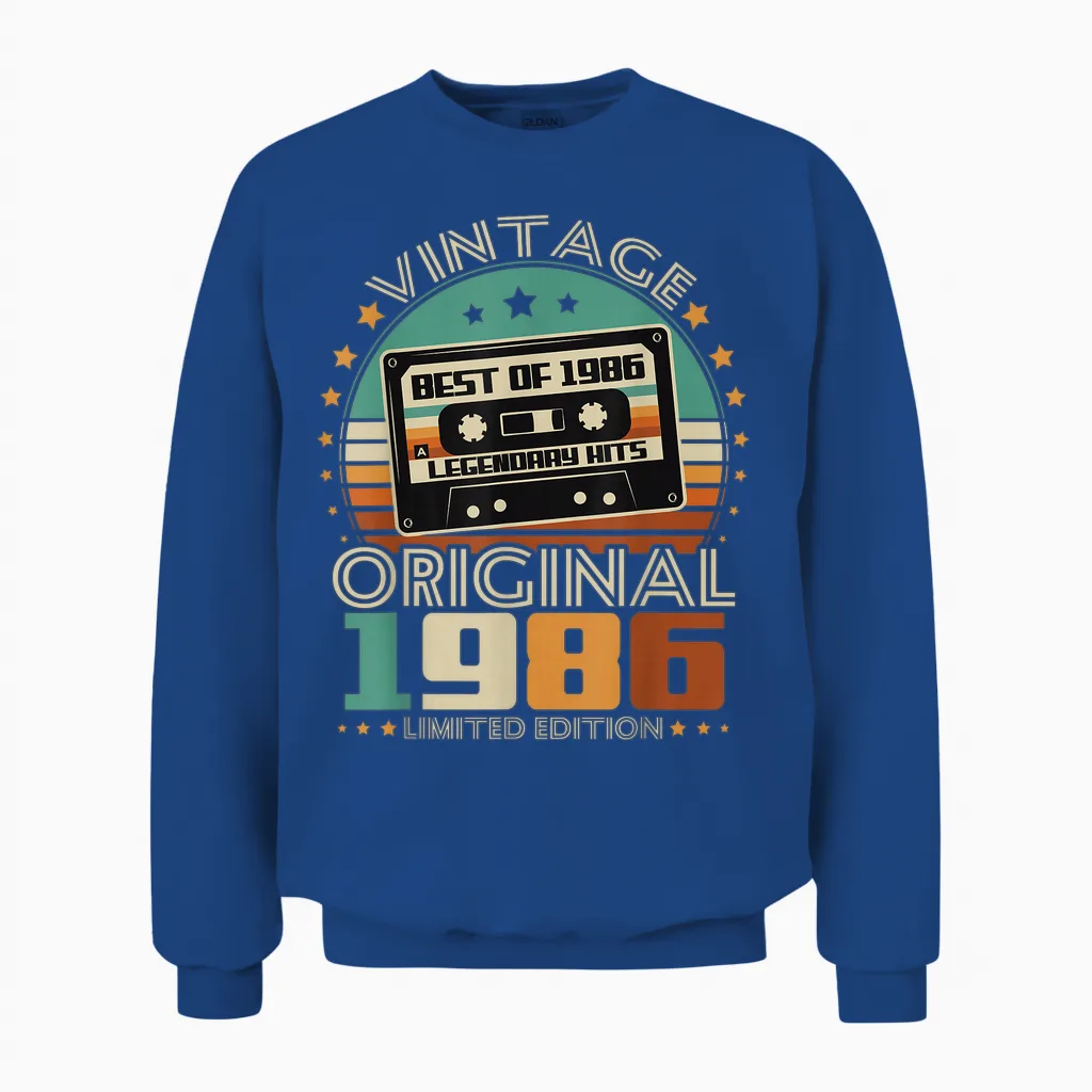 Original 1986 Vintage Birthday 40 Years for Men Women Unisex Sweatshirt in Royal