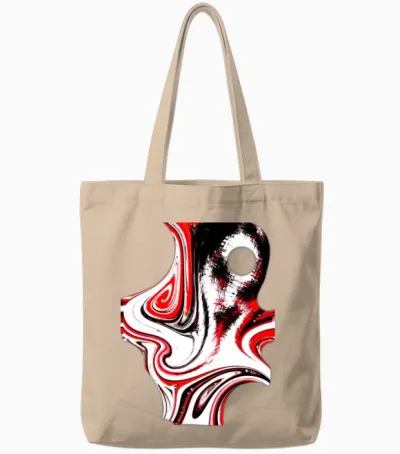 Octopus Woman Dark Red Black White Tote Bags - Natural