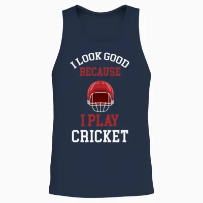 I Look Good Because I Play Cricket Pickleballs Unisex Tank Top - Navy