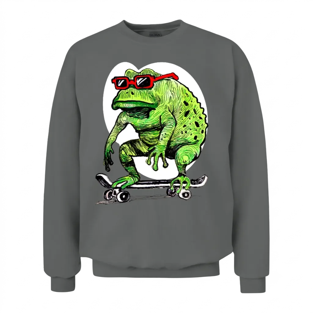 Skater Froggie Unisex Sweatshirt - Graphite Heather