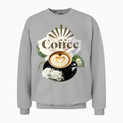 Coffee Heart Rose Gd Unisex Sweatshirt - Ash