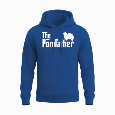 Mens Funny Pomeranian Father Dad the Pom Father Dog Lover Unisex Hoodie - Royal