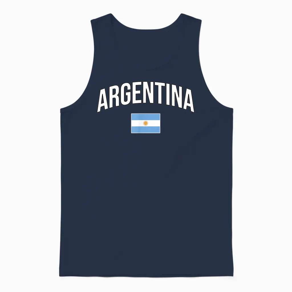 Argentina - Flag of Argentina - Throwback Design - Classic Unisex Tank Top in Navy