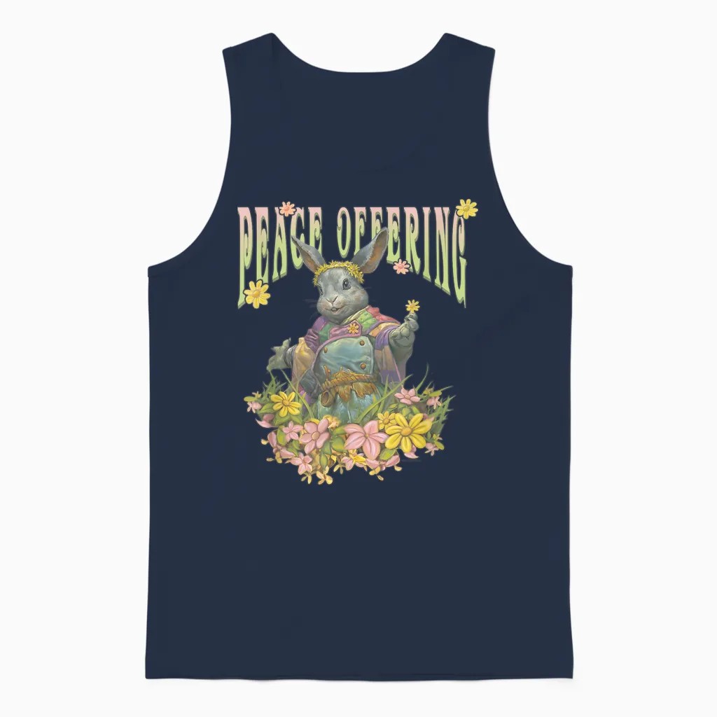 Magic: the Gathering Peace Offering Ms. Bumbleflower T-Shirt, White, S Unisex Tank Top in Navy