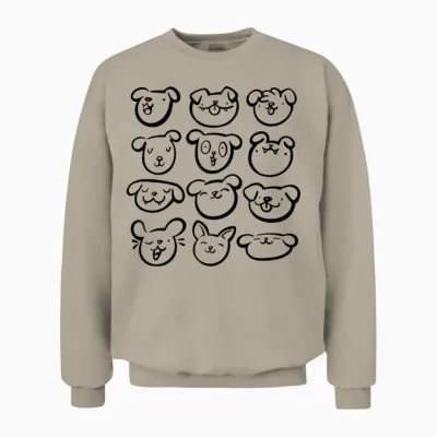 Dog Emojis Unisex Sweatshirt - Sand