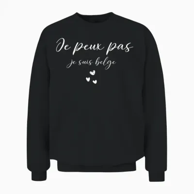 Je Peux Pas Je Suis Belge Unisex Sweatshirt - Black