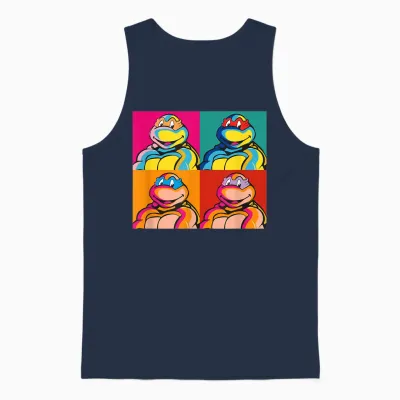 Donatello, Michelangelo, Leonardo & Donatello - Pop Art Unisex Tank Top - Navy