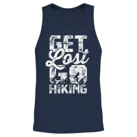 Get Lost, Go Hiking - Hiking Unisex Tank Top - Navy – 2