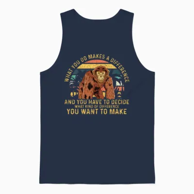 Jane Goodall Institute What You Do Makes A Unisex Tank Top - Navy