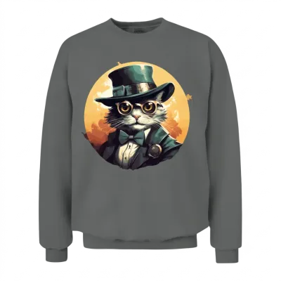 Retro Cat Unisex Sweatshirt - Graphite Heather