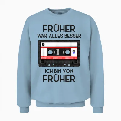 Retro Cassette 80s 90s Party 90s Costume Fancy Dress T-Shirt, White Unisex Sweatshirt - Light Blue