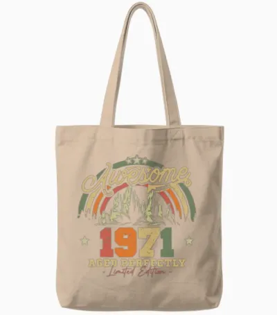 1971 Retro Anniversary Tote Bags - Natural