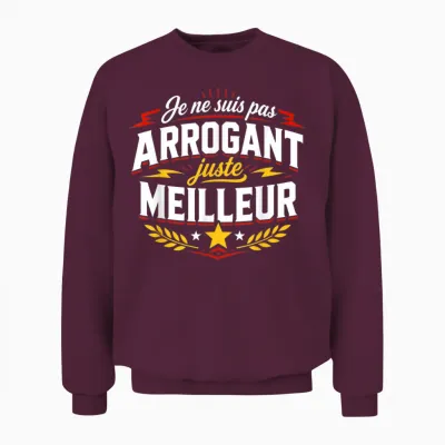 Humour Drôle Citation Ego Je Ne Suis Pas Arrogant Unisex Sweatshirt - Maroon