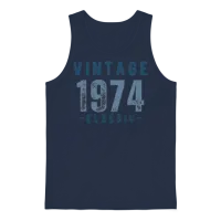 Vintage, 1974, Classic and Elegant Unisex Tank Top - Navy – 1