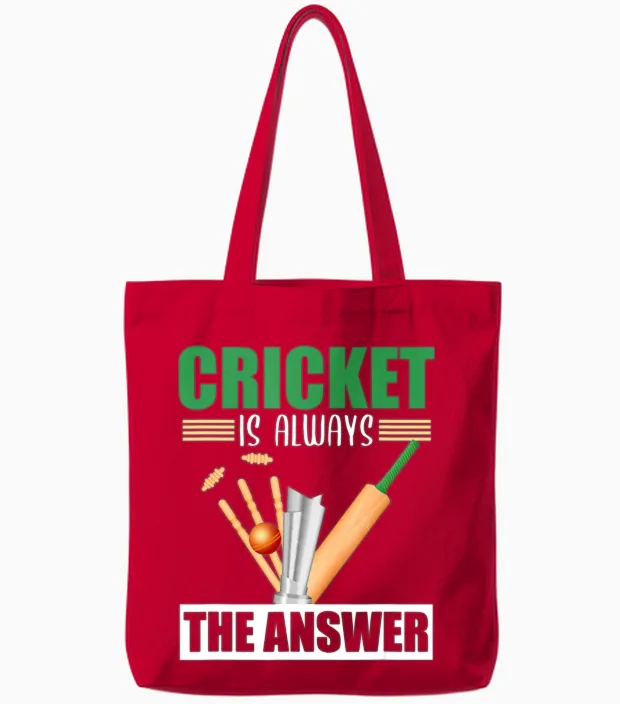 Cricket Cricket Sport Funny Cricketer Cricket Tote Bags in Red