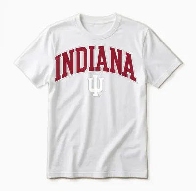 Indiana Hoosiers Arch Over Logo Officially Licensed Unisex T-Shirt - White
