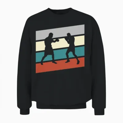 Boxer Retro Unisex Sweatshirt - Black