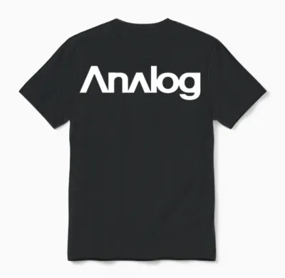 Analog (white) Unisex T-Shirt - Black