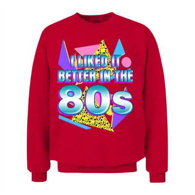 Retro 1980 80s Unisex Sweatshirt - Red
