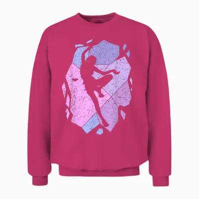 Climbing Climber Female Girl T-Shirt, Black, S Unisex Sweatshirt - Heliconia