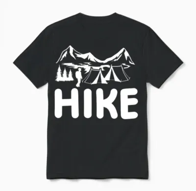 Camping Hike Hiking Unisex T-Shirt - Black