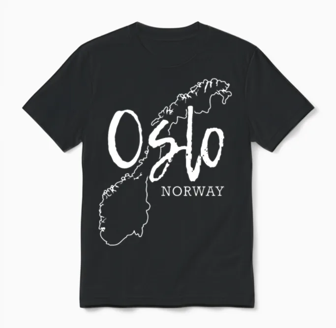 Oslo, Norway, Gift, Gift Idea Unisex T-Shirt in Black